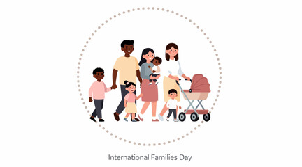 Fototapeta premium international families day, diverse family group