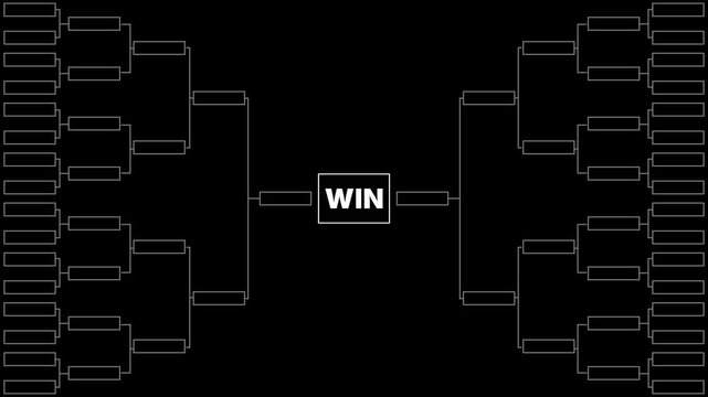Large Tournament Bracket Layout, template. Motion graphics of team Management concept
