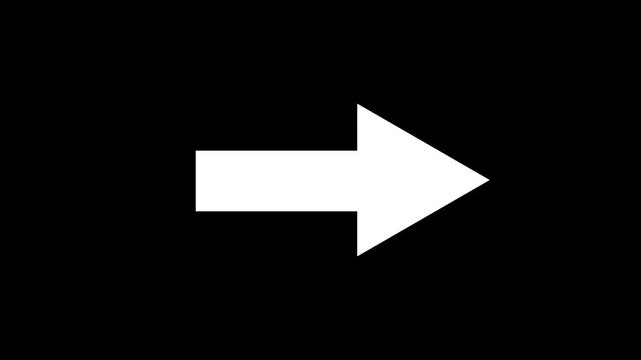 Minimalist red left pointing arrow icon animation isolated on a solid black background for digital navigation or video editing graphic element
