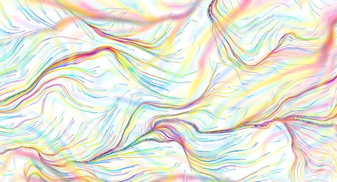 Vibrant abstract background with flowing multicolored lines and soft pastel gradients