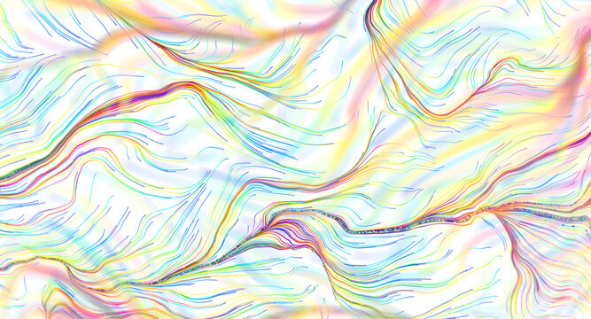 Vibrant abstract design with flowing lines and a sense of dynamic movement.