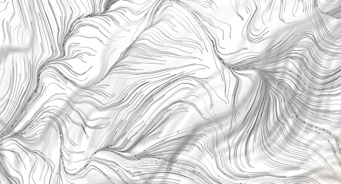 Flowing abstract lines and particles creating an organic textured pattern