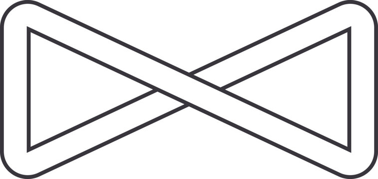 Abstract geometric object forming an optical illusion on a white background
