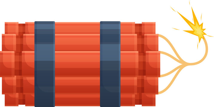 Red dynamite sticks tied together with a lit fuse warning of imminent impact