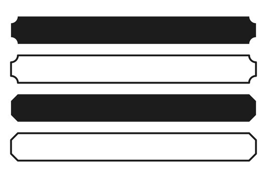 Decorative Horizontal Banner Frame Set Collection Black and White Vector Labels