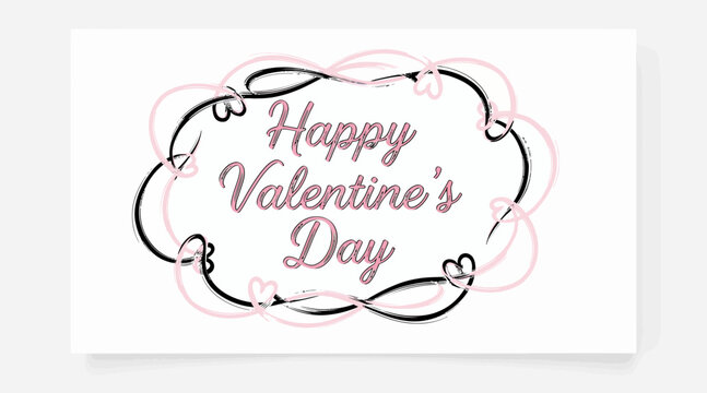Happy Valentine's Day card with pink text