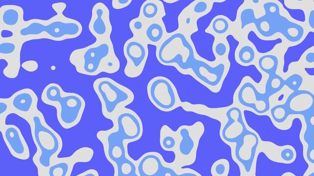 Blue and white liquid animated background 4k seamless loop pattern design texture backdrop
