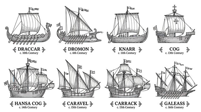 Historical Sailing Ships: Viking, Medieval, Renaissance Naval Vessels Collection