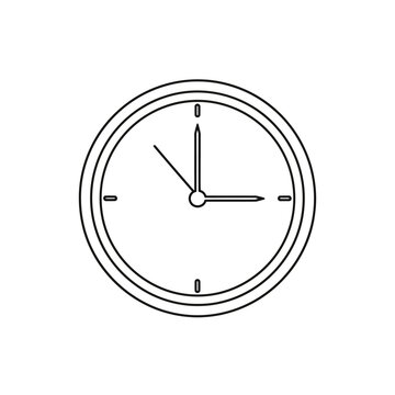 Double lined analog wall clock icon showing three o'clock.