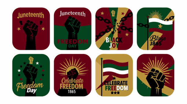 Juneteenth freedom celebration badges