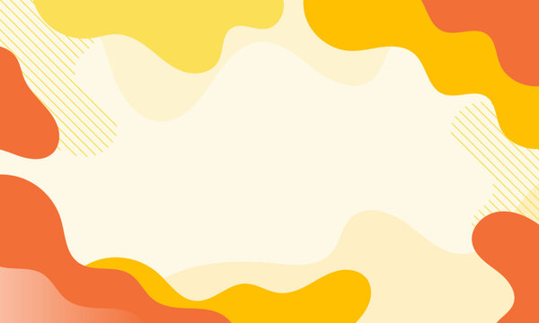Abstract liquid wave background. Yellow and orange organic fluid shapes. Modern geometric border design. Creative presentation template. Vector illustration