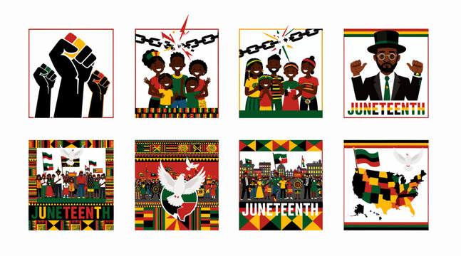 Juneteenth celebration graphics