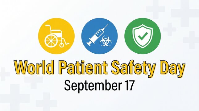 World patient safety day graphic design with medical icons healthcare hospital
