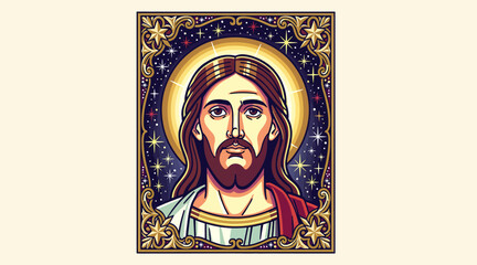 Fototapeta premium jesus christ portrait, holy face