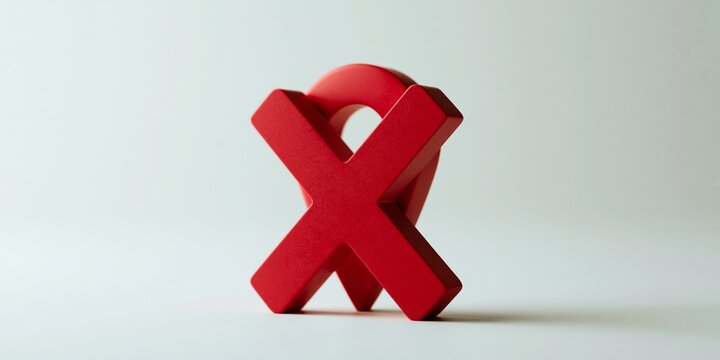 Red location pin with cross symbol
