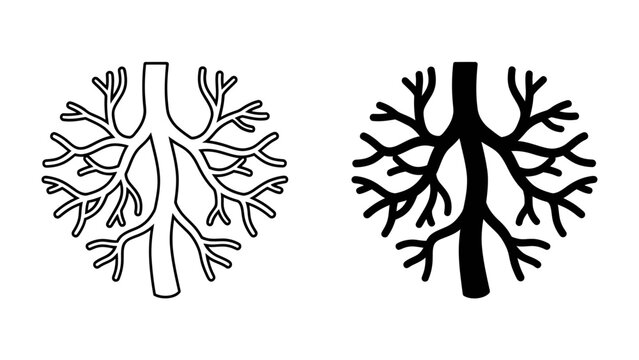 Abstract Tree Branch Logos: Two stylized circular logos, one in outline and one in silhouette, depicting intricate tree branches, symbolizing growth, connection, and natural patterns.