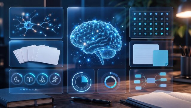 Memory and Study Habits Education Infographic