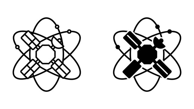 Atomic structure icon set