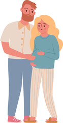 Obraz premium Loving couple looking forward to their pregnancy journey and new family life