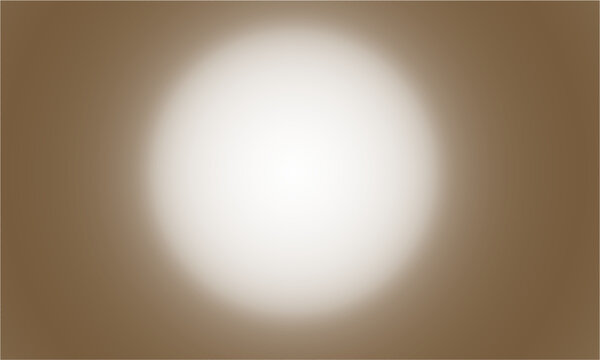 A bright white circle shines on a brown background