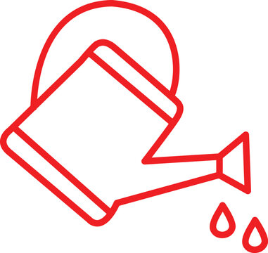 Handdrawn red scribble doodle illustration of abstract shape