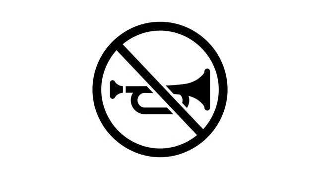 No honking prohibition traffic sign icon
