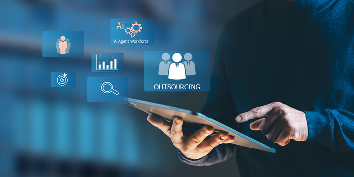 AI Agent Workforce Outsourcing Platform with Artificial Intelligence Automation, Digital Workforce Management, Business Process Outsourcing and Smart Enterprise Technology