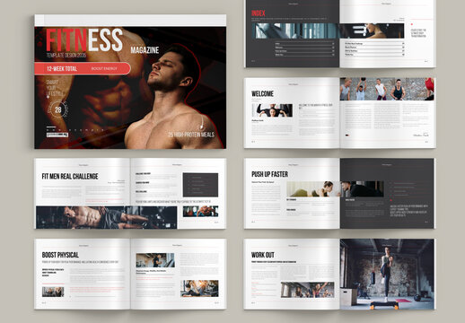 Modern Fitness Magazine Landscape Layout