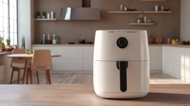 Modern air fryer on kitchen counter