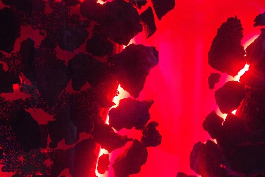 Volcanic lava in an abstract style &ndash; glowing magma, cracked rock, and powerful energy for modern design.