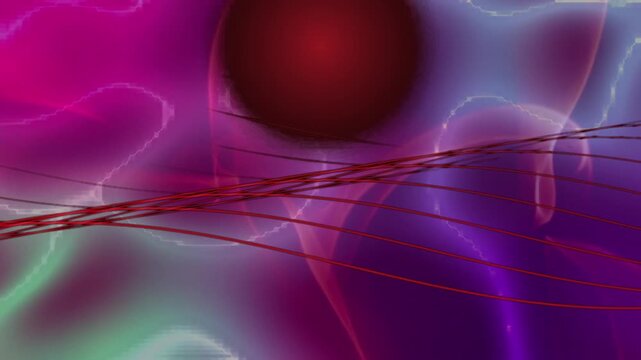 Abstract digital background with glowing red waves and purple light