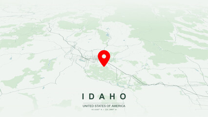 Modern minimalist vector map of Idaho. High-quality scalable illustration of Idaho state geographic boundaries, Snake River plain layout, Idaho Falls for posters design. © AliRza