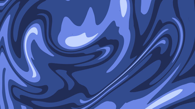 Abstract Blue Liquid Marble Background with Flowing Organic Waves