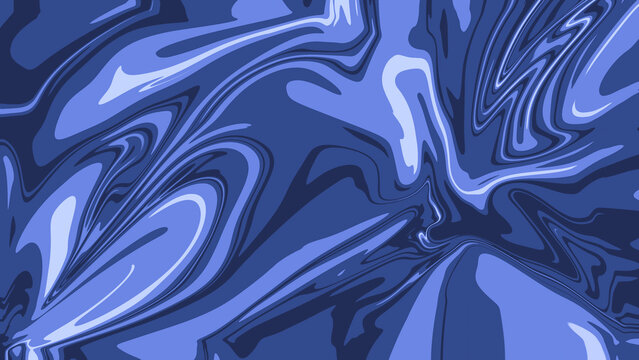 Abstract Blue Liquid Marble Background with Flowing Organic Waves