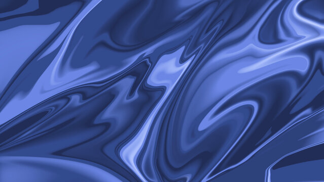 Abstract Blue Liquid Marble Background with Flowing Organic Waves