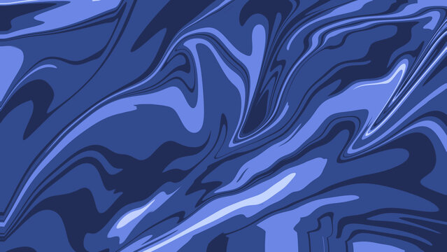 Abstract Blue Liquid Marble Background with Flowing Organic Waves