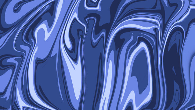 Abstract Blue Liquid Marble Background with Flowing Organic Waves