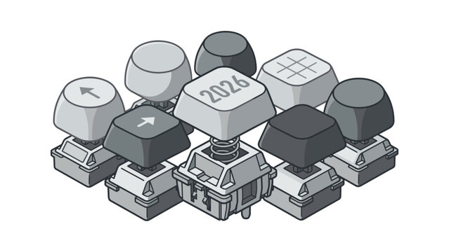 Mechanical Keyboard Switch Vector Icon Collection