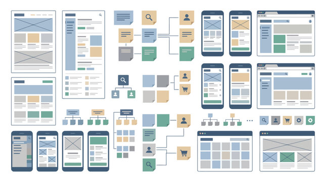 Comprehensive user interface and user experience wireframe kit