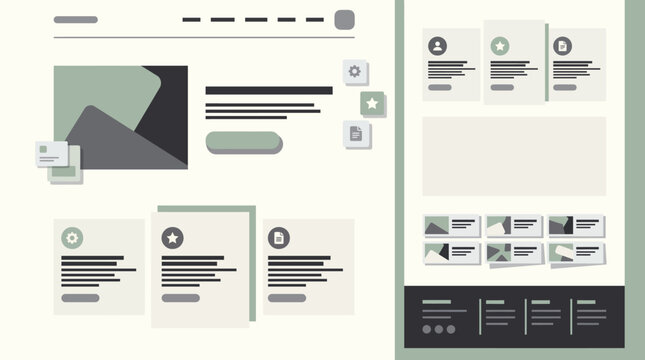 Minimalist website wireframe and user interface layout template