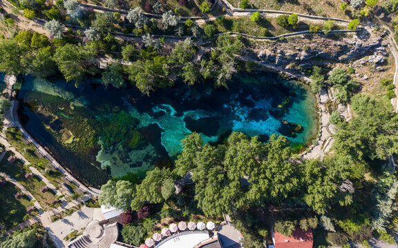Crystal Clear Waters of Gokpinar Lake in Gurun Sivas Turkey Surrounded by Natural Landscape