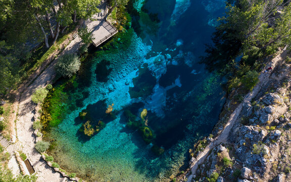 Crystal Clear Waters of Gokpinar Lake in Gurun Sivas Turkey Surrounded by Natural Landscape