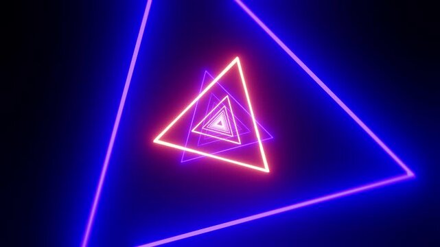 Orange purple rotated triangles VJ loop seamless show background