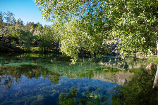 Crystal Clear Waters of Gokpinar Lake in Gurun Sivas Turkey Surrounded by Natural Landscape