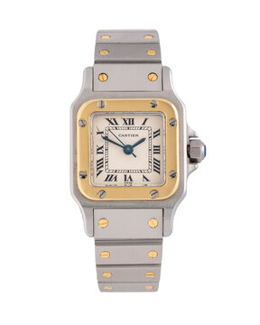 Cartier self-winding watch, Santos Galbee Lady model, with steel and 18kt yellow gold case. Italy, February 25, 2026