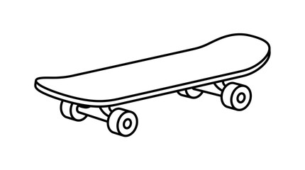 Simple Line Art Skateboard Icon © Piring