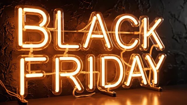 Dramatic Black Friday flaming text on textured wall