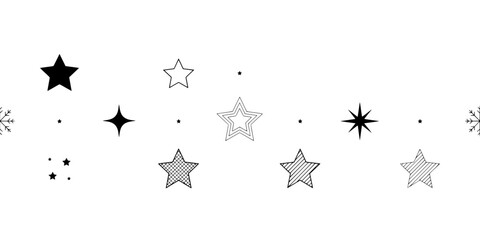Fototapeta premium Stars in Various Shapes and Patterns Including Solid, Outlined, Dotted, and Striped Designs Featuring Star, Design, Illustration