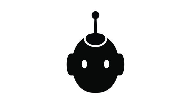 Minimalist Robot Head Icon for Technology and Innovation.