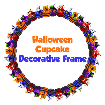 Halloween Cupcake Decorative Frame